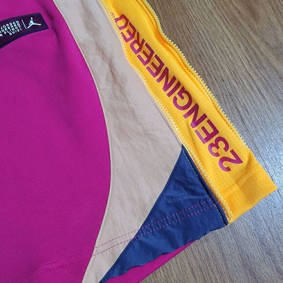 Air Jordan 1 3 4 11 13 23 Engineered Fleece Shorts Fireberry Citron Men's XL New - Picture 4 of 8